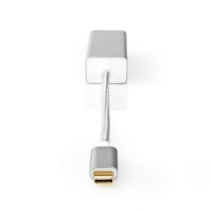 Bucureşti - Adaptor USB-C 3.2 Gen 1 tata - RJ45 mama, Gigabit, 0.2 m, argintiu, Nedis