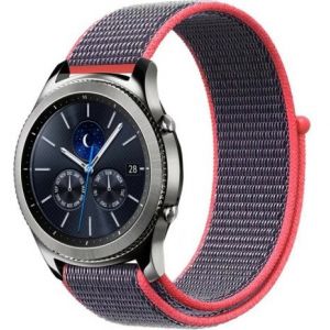 Bucureşti - Curea ceas Smartwatch Samsung Gear S3, iUni 22 mm Soft Nylon Sport, Purple-Electric Pink