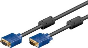 Bucureşti - Cablu prelungitor monitor VGA 15p tata - VGA 15p mama dublu ecranat, filtru, conector albastru, 5m