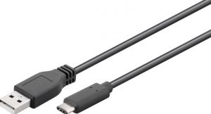 Bucureşti - Cablu USB 2.0 tata la USB-C tata 0.50m negru, Goobay