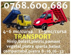 Bucureşti - Transport balastru vand nisip piatra concasata