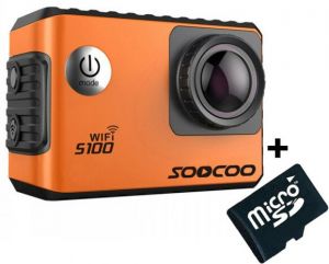 Bucureşti - Camera Video Sport 4K iUni Dare S100 Orange, WiFi, GPS, mini HDMI, 2 inch LCD + Card MicroSD 16GB Ca