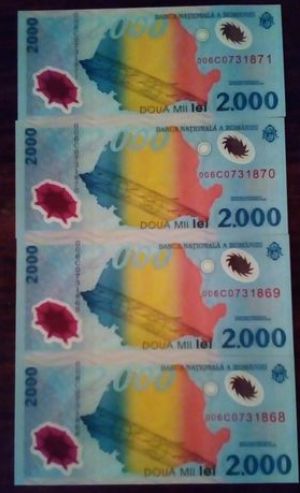 Constanţa - Bancnote 2000 lei eclipsa 1999